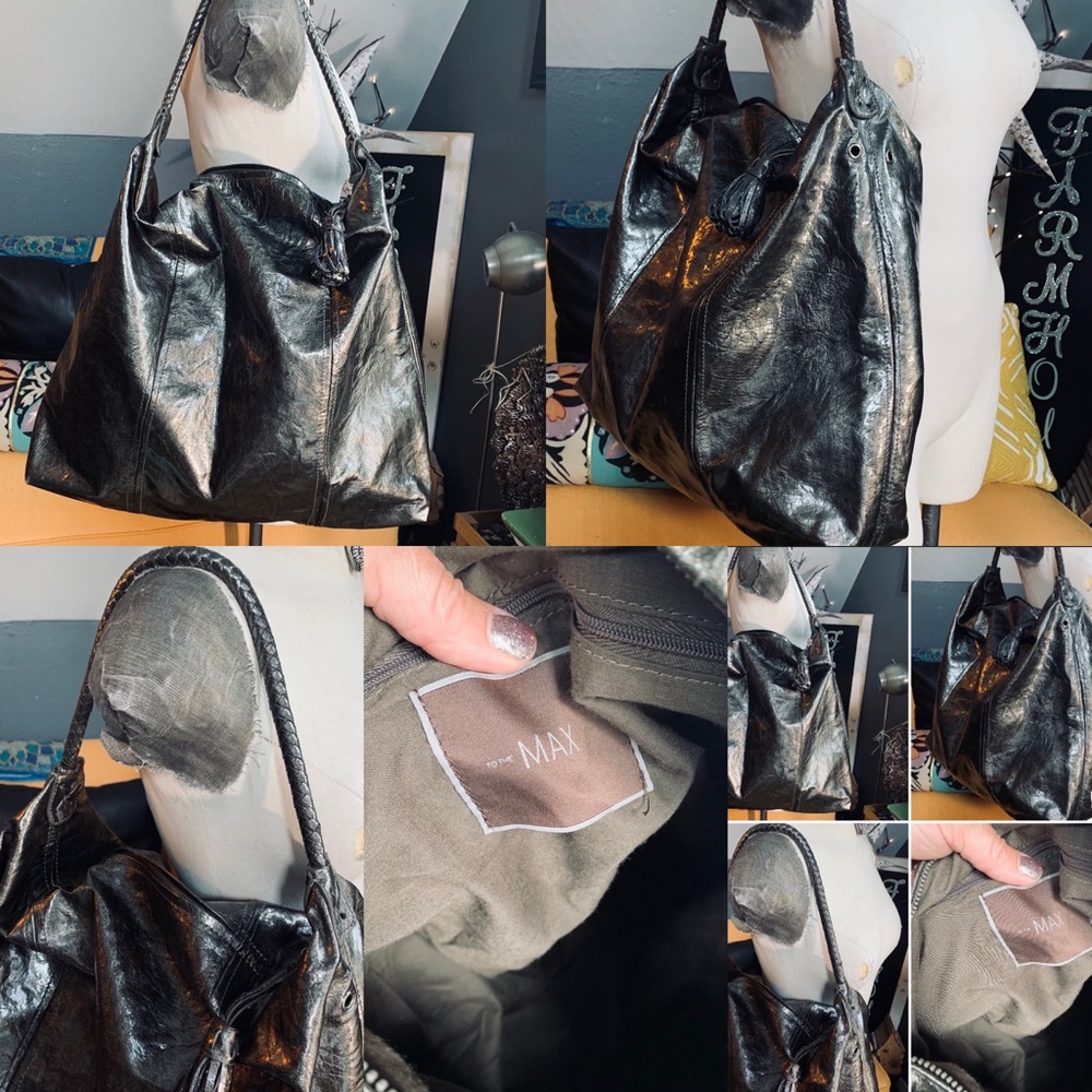 TO THE MAX Shoulder Bag faux Metallic Exterior Lg